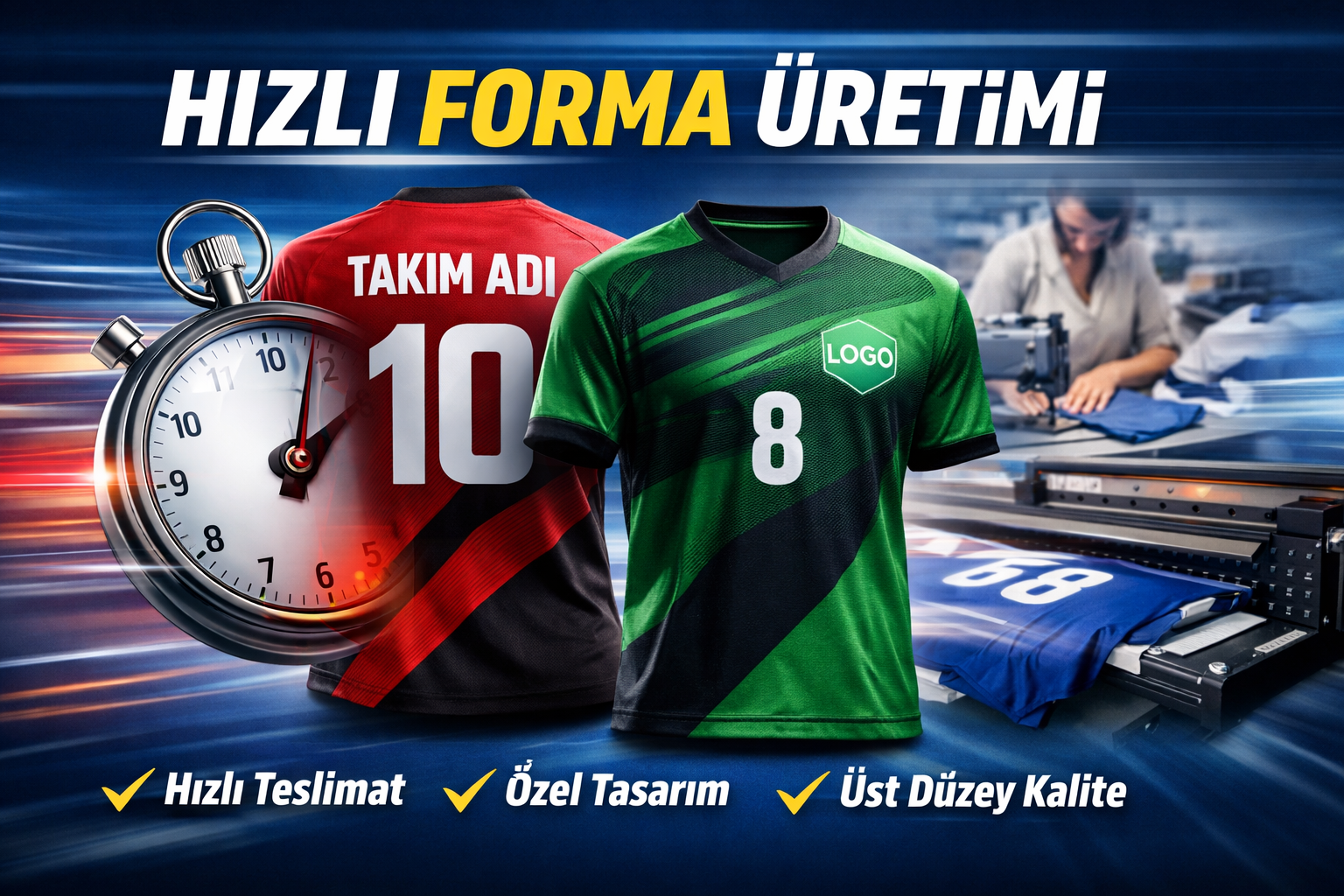Hızlı Forma Üretimi | Halı Saha Forması Yaptırma Hizmeti